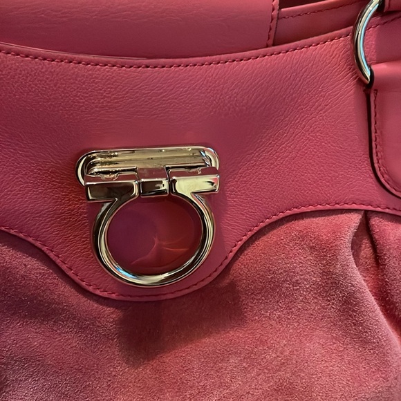 🩷 Salvatore Ferragamo Marisa Gancini Suede large purse pink - Picture 5 of 15